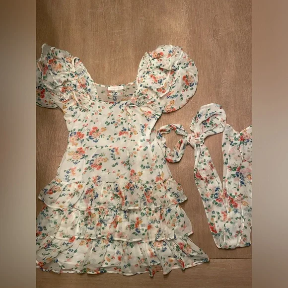 LoveShackFancy Kimbra Floral Tiered and ruffled
Mini Dress - Picture 4 of 5